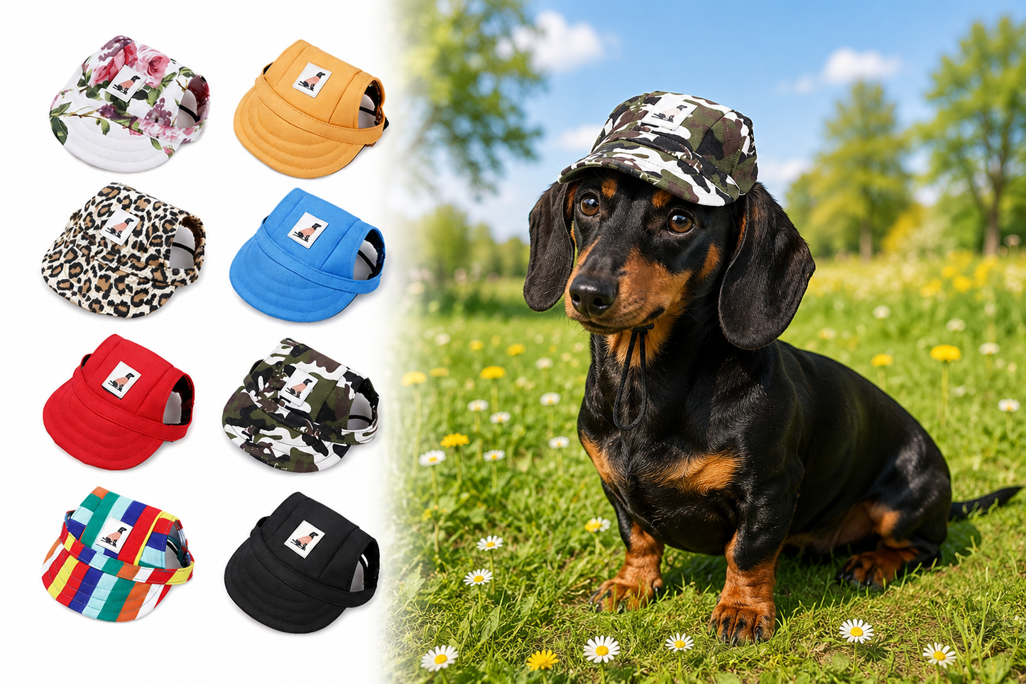 Niedliche Baseballkappe für Hunde & Katzen – Sonnenhut mit Schirm für kleine Hunde und Welpen