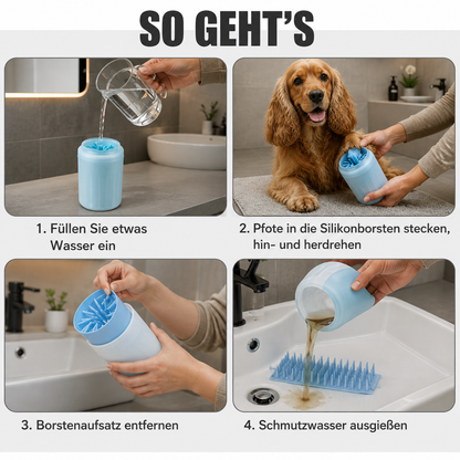Pfotenreiniger für Hunde – sanfte & schnelle Reinigung mit weichen Silikonborsten