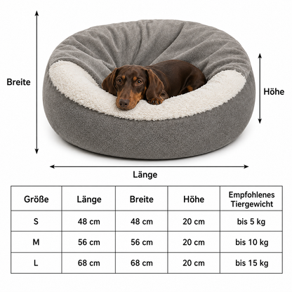 Orthopädisches Hundebett mit Kapuzendecke – maschinenwaschbar, winterwarm, wasser- und schmutzabweisend – kuscheliges Haustierbett für Hunde, Welpen & Katzen