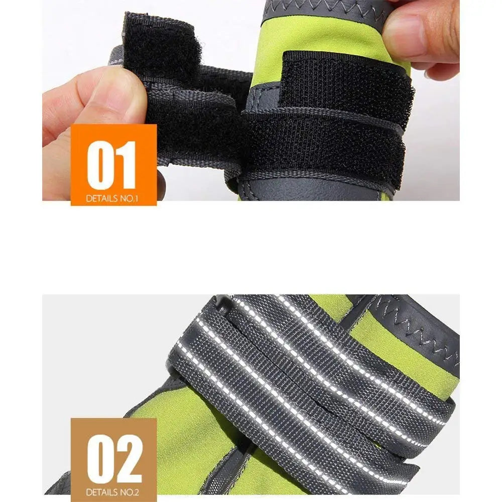 Truelove Dog Shoes Waterproof Anti-Slip Rain Boots Warm Snow Reflective for Small Medium Large Pet Sports Training TLS3961