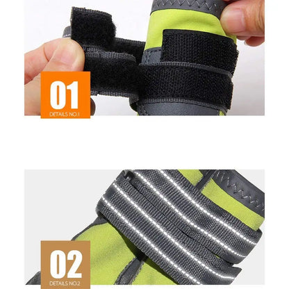 Truelove Dog Shoes Waterproof Anti-Slip Rain Boots Warm Snow Reflective for Small Medium Large Pet Sports Training TLS3961