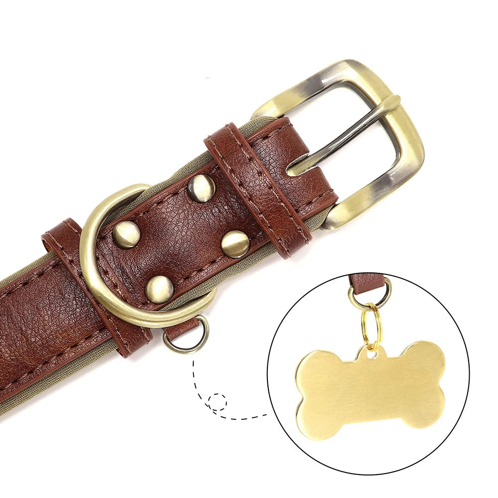 Personalisiertes Hundehalsband aus veganem Kunstleder