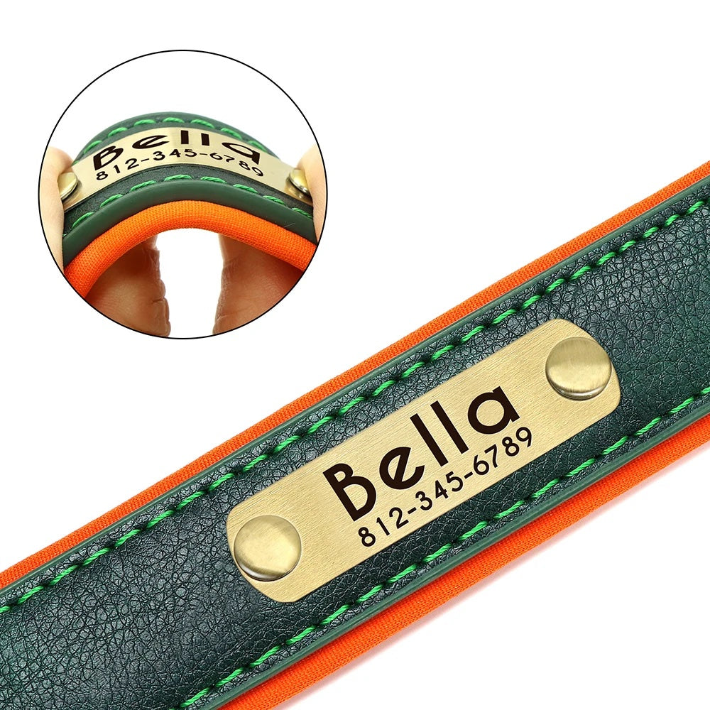 Personalisiertes Hundehalsband aus veganem Kunstleder