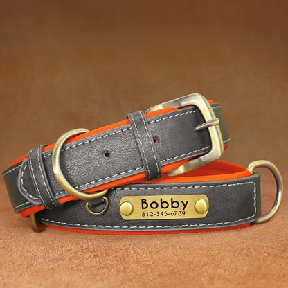 Personalisiertes Hundehalsband aus veganem Kunstleder