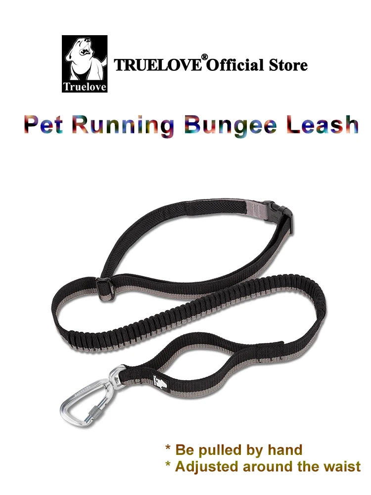 Truelove Pet Running Bungee Leash Hands Free Dog Leash Medium Large Dogs Professiona Carabiner Reflective Stitches NEW TLL2271