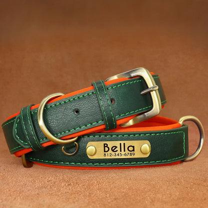 Personalisiertes Hundehalsband aus veganem Kunstleder