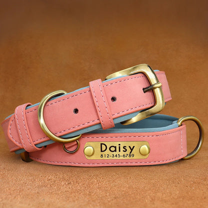 Personalisiertes Hundehalsband aus veganem Kunstleder