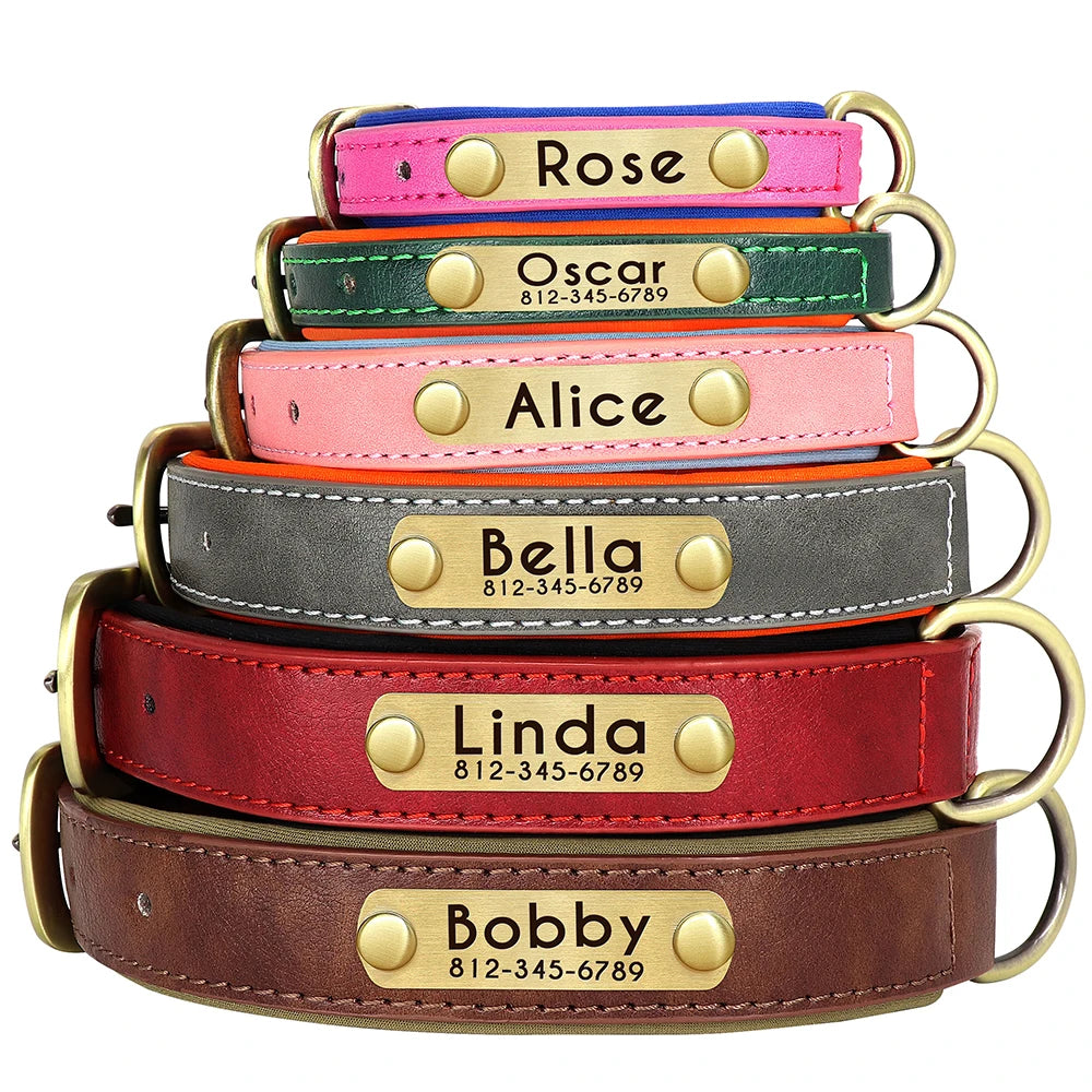 Personalisiertes Hundehalsband aus veganem Kunstleder