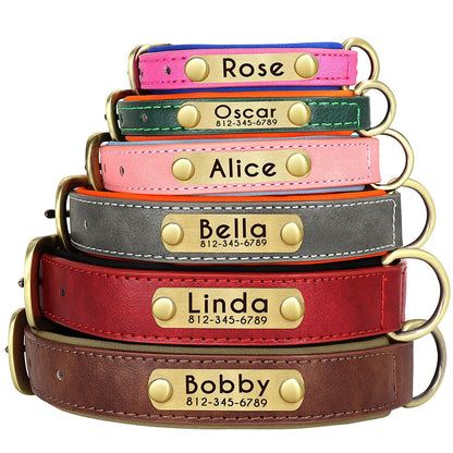 Personalisiertes Hundehalsband aus veganem Kunstleder