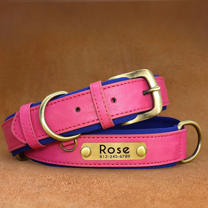 Personalisiertes Hundehalsband aus veganem Kunstleder